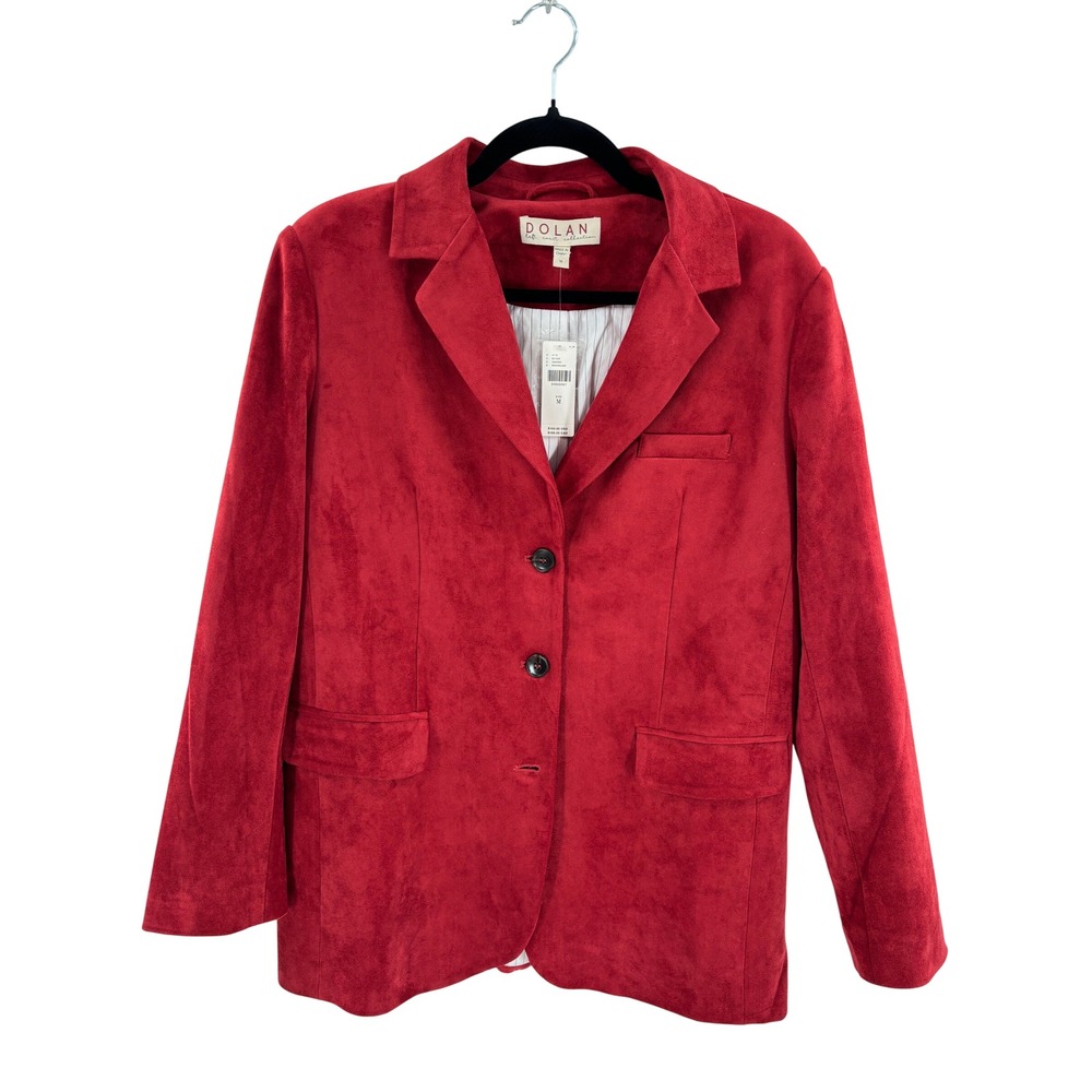 NWT DOLAN Left Coast Collection Women Red Suede Blazer Jacket‎ M